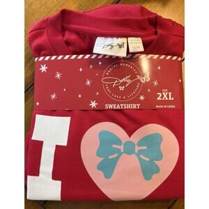 Dolly Parton I ❤️ Dolly Crewneck Sweatshirt XXL 2XL RED DG